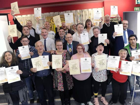 The St Wilfrid's Centre, on Queens Road, held its 'Afternoon of Celebration' awards with certificates presented by the Deputy Lord Mayor of Sheffield, Coun Tony Downing. Picture: Steve Ellis