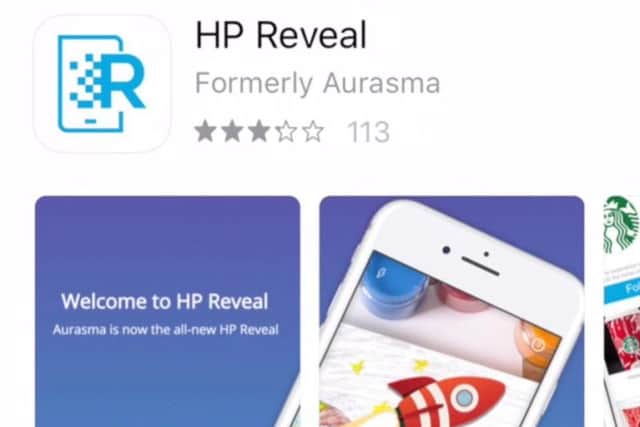 Free HP Reveal app for Apple and Android mobile devices
