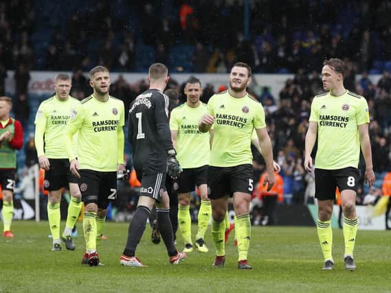 Sheffield United's players leave the pitch at Elland Road: Simon Bellis/Sportimage