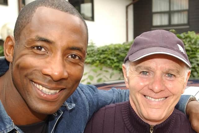 Johnny Nelson and trainer Brendan Ingle.