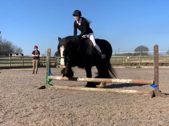 Rebecca worked hard handling the colleges horses, completing her Horse Care Level 1 qualification and developing her self-esteem