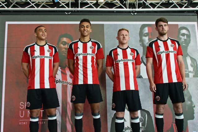 Che Adams (far left) during his time with Sheffield United: Marie Caley