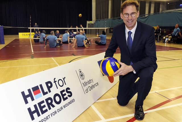 The Minister for Defence People and Veterans Tobias Ellwood at Ponds Forge.