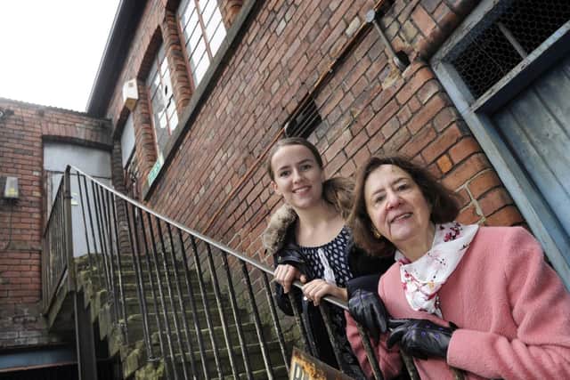Harry Brearley's descendants Anne Brearley and Hannah Brearley at Portland Works, which is described as the birthplace of stainless steel manufacturing (pic: Steve Ellis)