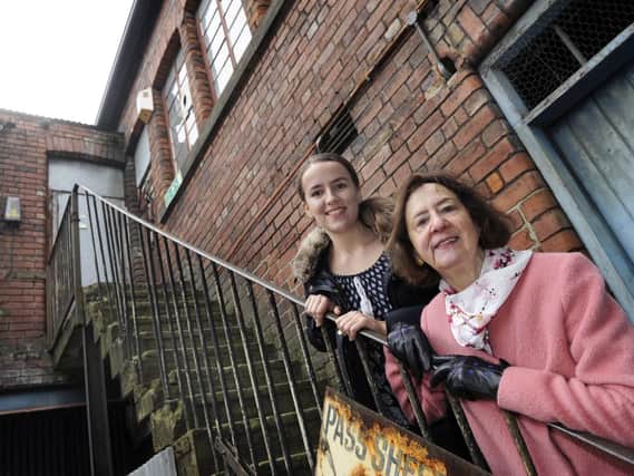 Harry Brearley's descendants Anne Brearley and Hannah Brearley at Portland Works, which is described as the birthplace of stainless steel manufacturing (pic: Steve Ellis)