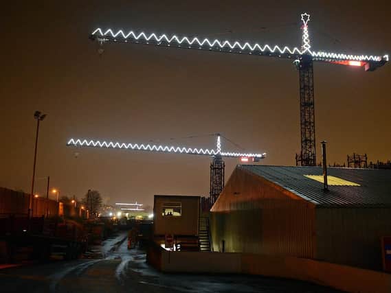 The 'Christmas cranes' beside the M1