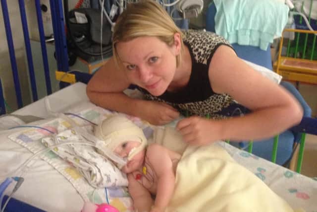 Tracey Evison with daughter Lucy in Sheffield Children's Hospital