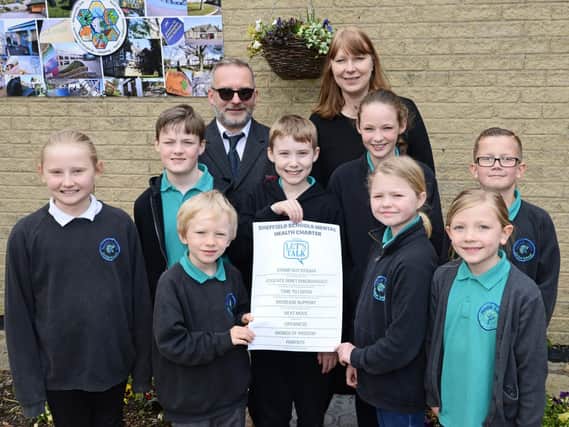 Nook Lane Junior School have signed up to the Sheffield Telegraph Mental Health Charter. Headteacher, Steven Arbon-Davis and Diane Wilkinson, Inclusion manager and asisstant headteacher, pictured with pupils.