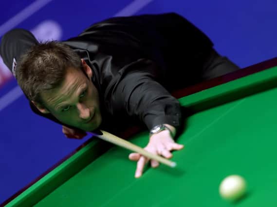 David Gilbert in action against John Higgins during day thirteen of the 2019 Betfred World Championship at The Crucible, Sheffield. Picture: Simon Cooper/PA Wire