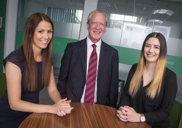 New associate solicitors (left to right) Kate Lax, Wake Smith chairman Nick Lambert and Laura Sanderson.  --