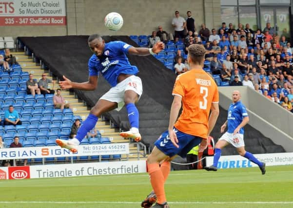 Chesterfield FC v Braintree TownGozie Ugwu fails to find the net in the first half.