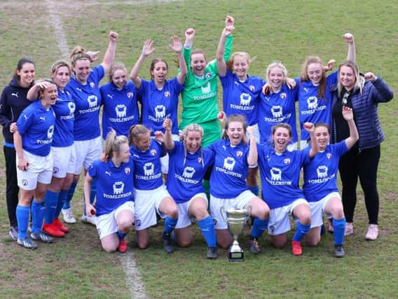 Chesterfield FC ladies celebrate a season to remember.