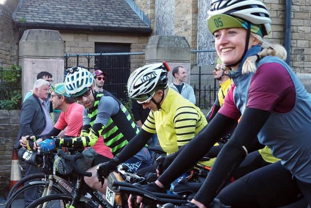 All Points North cycling event: preparing to set off from Heeley on Friday night