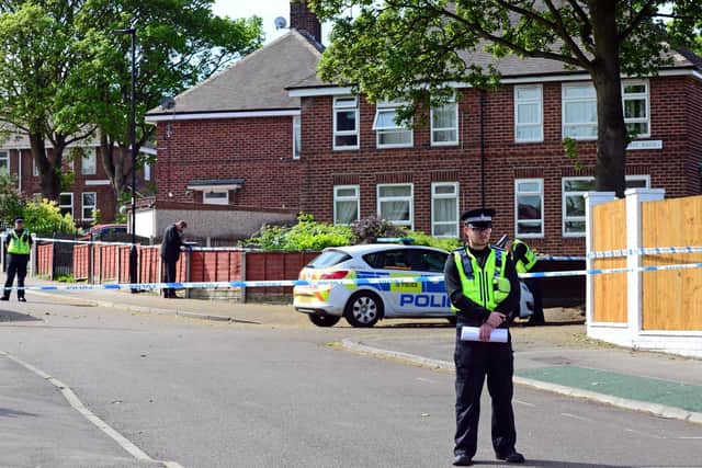 Ronksley Crescent junction with Renathorpe Road, scene of an alleged stabbing incident. Picture: NSST-30-05-19-RenathorpeRoad-2