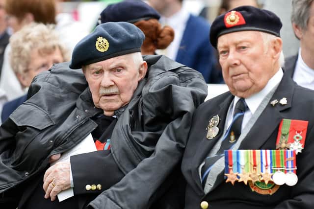 D-Day veterans pictured at Norfolk Park. Picture: Marie Caley NSST-13-06-19-D-Day75Drumheadservice-9