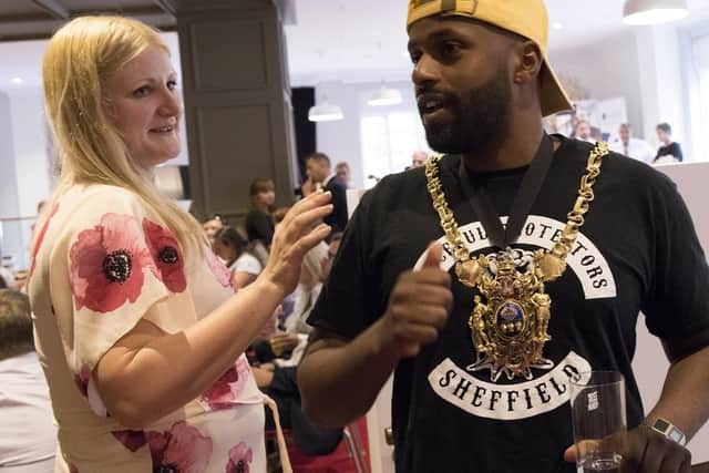 The Star editor Nancy Fielder and former Lord Mayor Magid Magid at last year's awards.