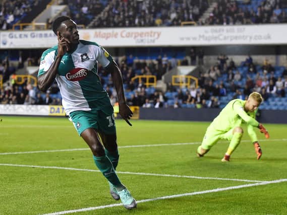 Freddie Ladapo in action for Plymouth Argyle  (Photo by Harriet Lander/Getty Images)