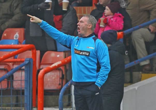 Picture by Gareth Williams/AHPIX.com; Football; Vanarama National League; Aldershot Town v Chesterfield FC; 19/01/2019 KO 15.00; The EBB Stadium; copyright picture; Howard Roe/AHPIX.com; Chesterfield boss John Sheridan gets some early instructions out