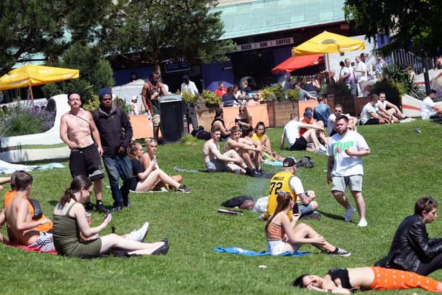Crowds soaked up the sun at Devonshire Green