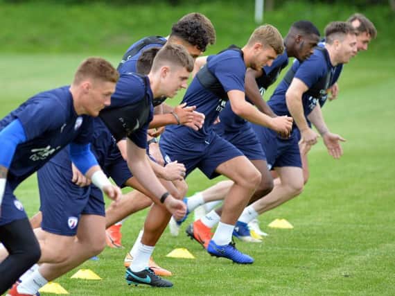 Chesterfield players take on the bleep test
