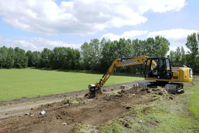 Work has started to build a 700,000 football facility with 3G pitches for Handsworth Juniors at Oliver's Mount, Sheffield. Picture: Steve Ellis