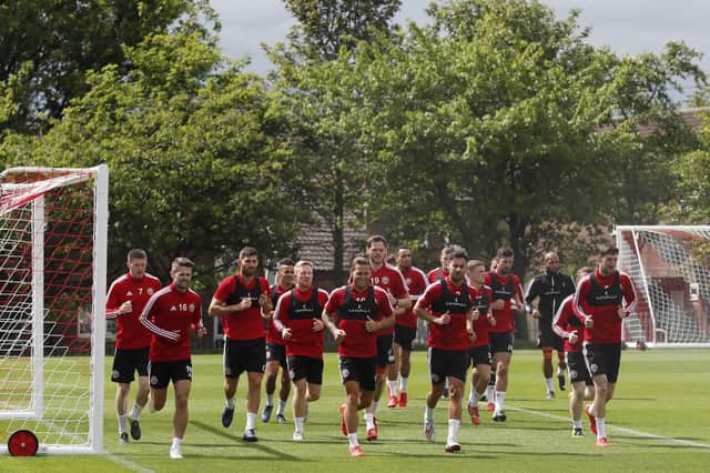 Sheffield Utd players during the pre-season training