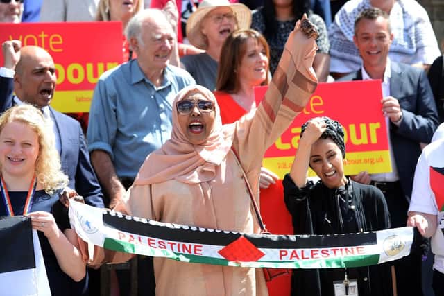 Campaign for Palestine gathered outside Sheffield Town Hall on Wednesday. Picture: Steve Ellis