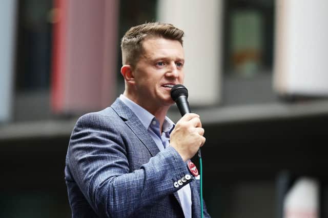 Tommy Robinson outside the Old Bailey in London. (Photo: Aaron Chown/PA Wire)