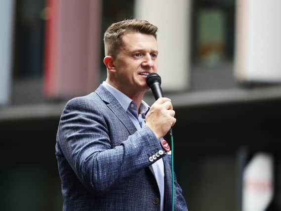 Tommy Robinson outside the Old Bailey in London. (Photo: Aaron Chown/PA Wire)