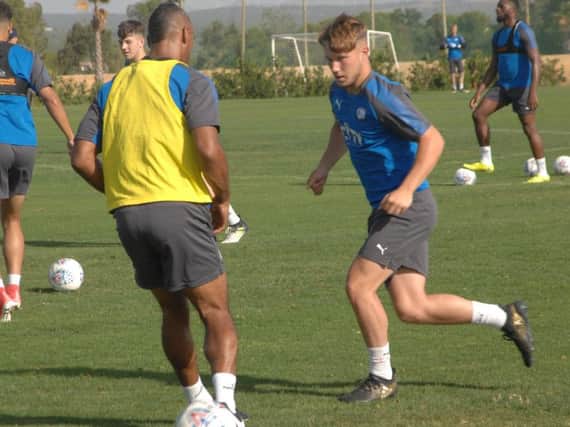 Jack Brownell training with the first team in Spain in 2017