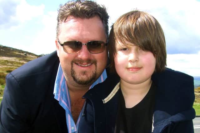 On Ilkla Moor Baht 'at producer Eliot Kennedy, with son Jack, who sings on the charitty single. Photo: Graham Walker.