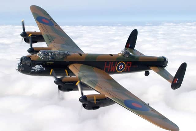 The RAF's famed Lancaster bomber - liker the one flown by Dick Starkey