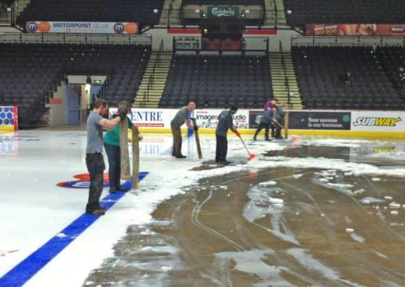 Spring is in the air at the Motorpoint Arena as ice is removed for the summer season.