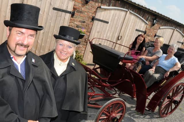 Matthew Dodge and Sheree Pettinger, of Reins of Elegance, are offering horse and carriage rides around the Isle. Picture: Andrew Roe