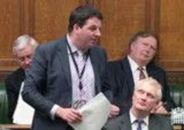 Andrew Percy MP pictured in action in the House of Commons.