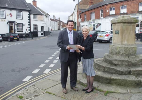 Andrew Percy MP and Councillor Liz Redfern in Epworth.