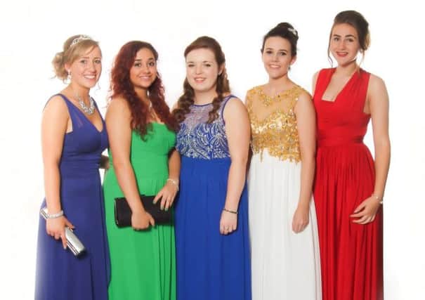 South Axholme Academy Prom - Kitty Brooks, Elizabeth Wilkinson, Sian Brooks, Rachael Gillespie and Jordanne Anderson. Picture: A&C Photography