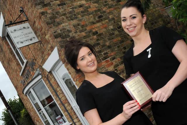 Jessica Dixon and Genna Simmons, of Beauty Lounge, Epworth won salon of the year. Picture: Andrew Roe
