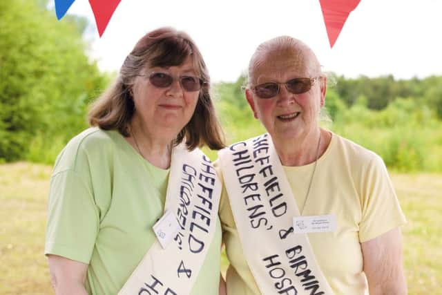Charity Sponsored Walk at Hatfield Moor for Sheffield and Birmingham Children's Hospitals. Kate Smith and Pat Sanderson.