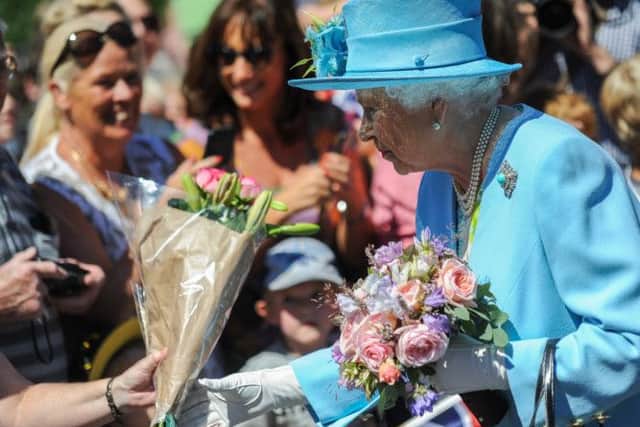 Her Majesty The Queen of England and The Duke Of Edinburgh visit Chatsworth House 10th July 2014.