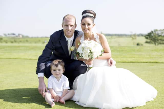 One of the two owners of Chunk, Frances McVeigh with her husband and son.