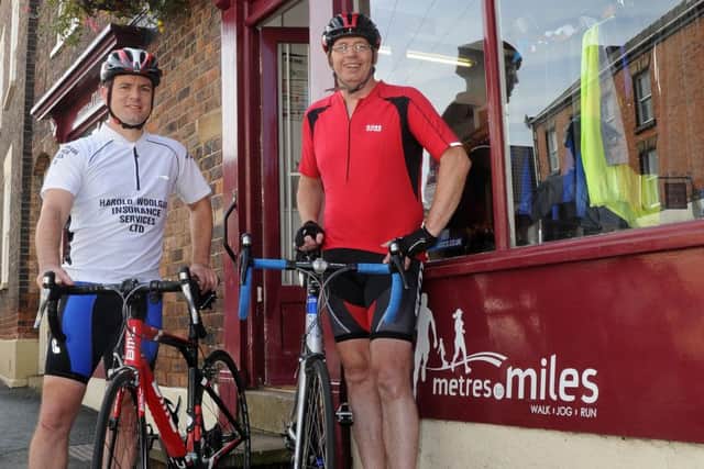 Steve Hipkiss (r) of Ealand and Gary Hirst, of West Butterwick are doing to coast to coast bike ride. Picture: Andrew Roe