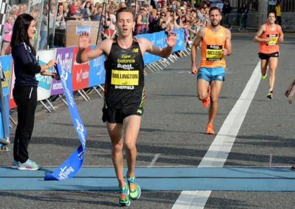 Ross Millington, winner of the Great Yorkshire Run held in Sheffield on Sunday (28 September 2014).
