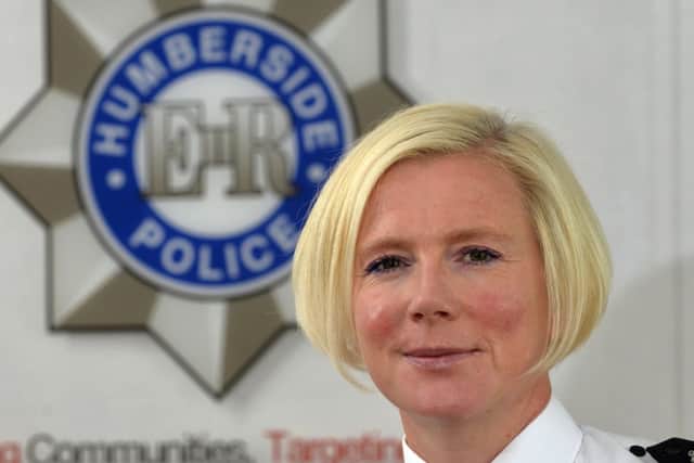 Chief Constable of Humberside Police, Justine Curran, is pictured at the force's headquarters in Hull. picture mike cowling jun 24 2014