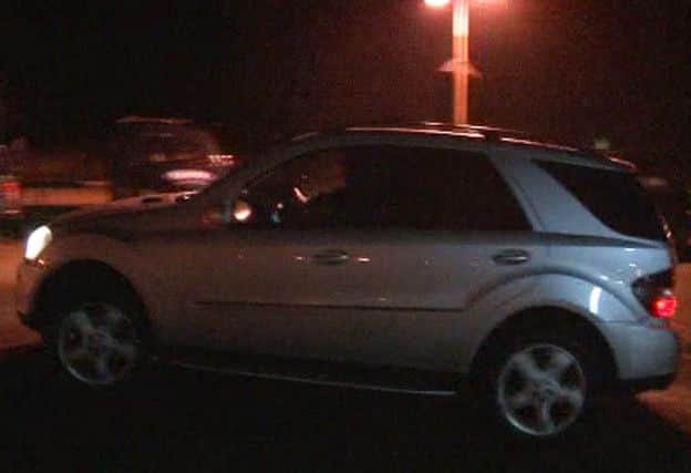 A car believed to be carrying Ched Evans leaving Wymott Prison near Leyland in Lancashire.