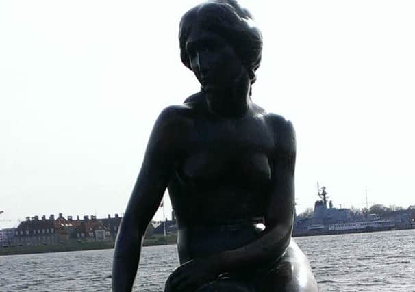 The famous Little Mermaid statue in Copenhagen