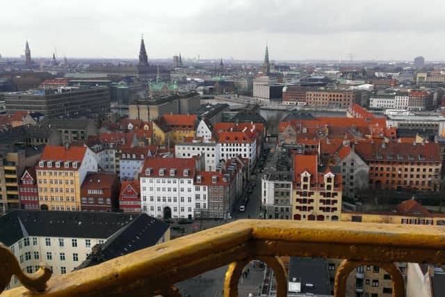The view from the Church of our Saviour tower in Copenhagen