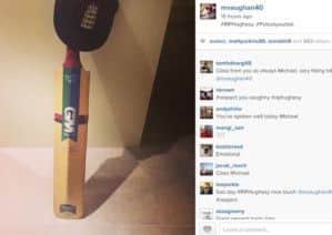 Sheffield and England Cricket legend Michael Vaughan tribute to Phillip Hughes via a touching social media campaign on Twitter using #putoutyourbats