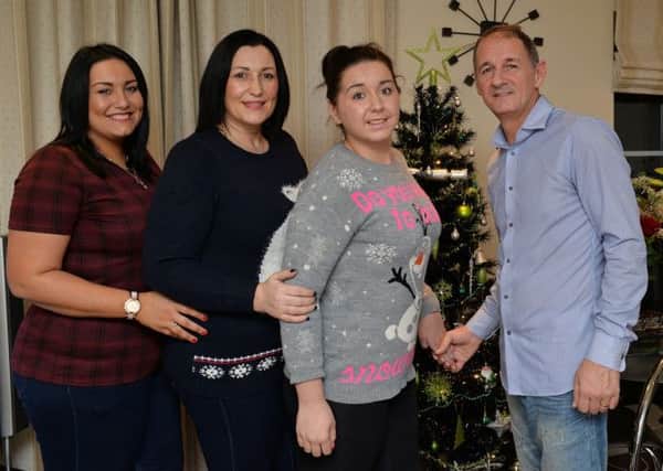Danielle Stoton is coming home from hospital for the first time at Christmas following a hit and run collision in August, pictured from left are Sister Yasmin Stoton, Mum Michelle Stoton, Danielle and Dad Paul Stoton
