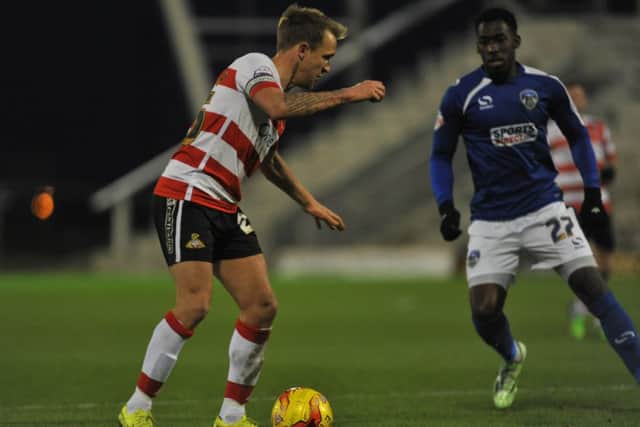 NSST 3-1-15 Oldham Ath v Doncaster Rovers Skybet League OneRovers james coppinger cuts in for the goal